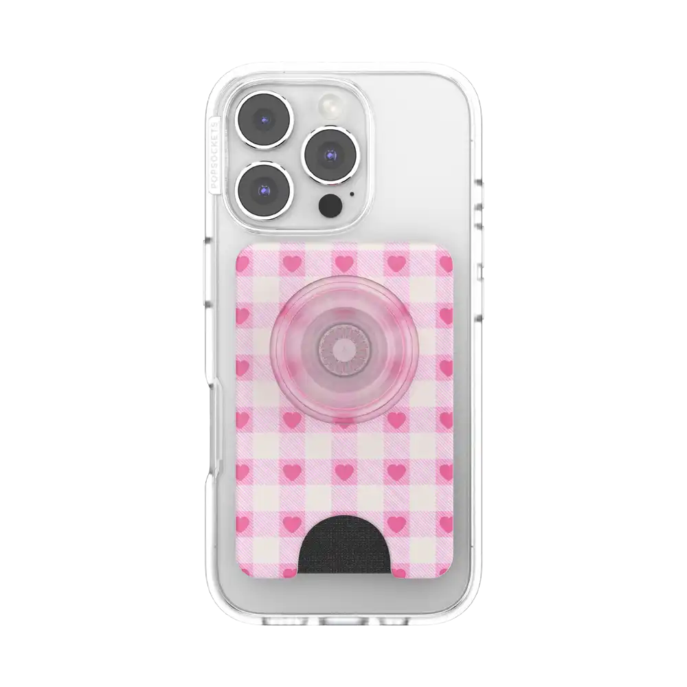 Blush Gingham — MagSafe PopWallet+