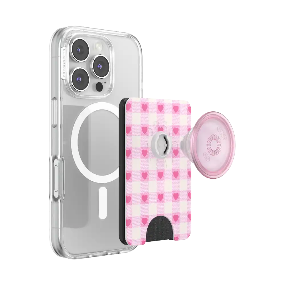 Blush Gingham — MagSafe PopWallet+