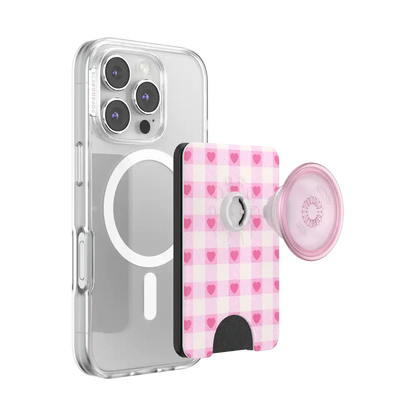 Blush Gingham — MagSafe PopWallet+