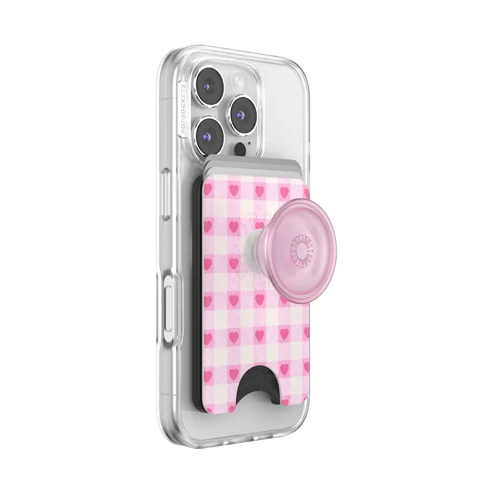 Blush Gingham — MagSafe PopWallet+