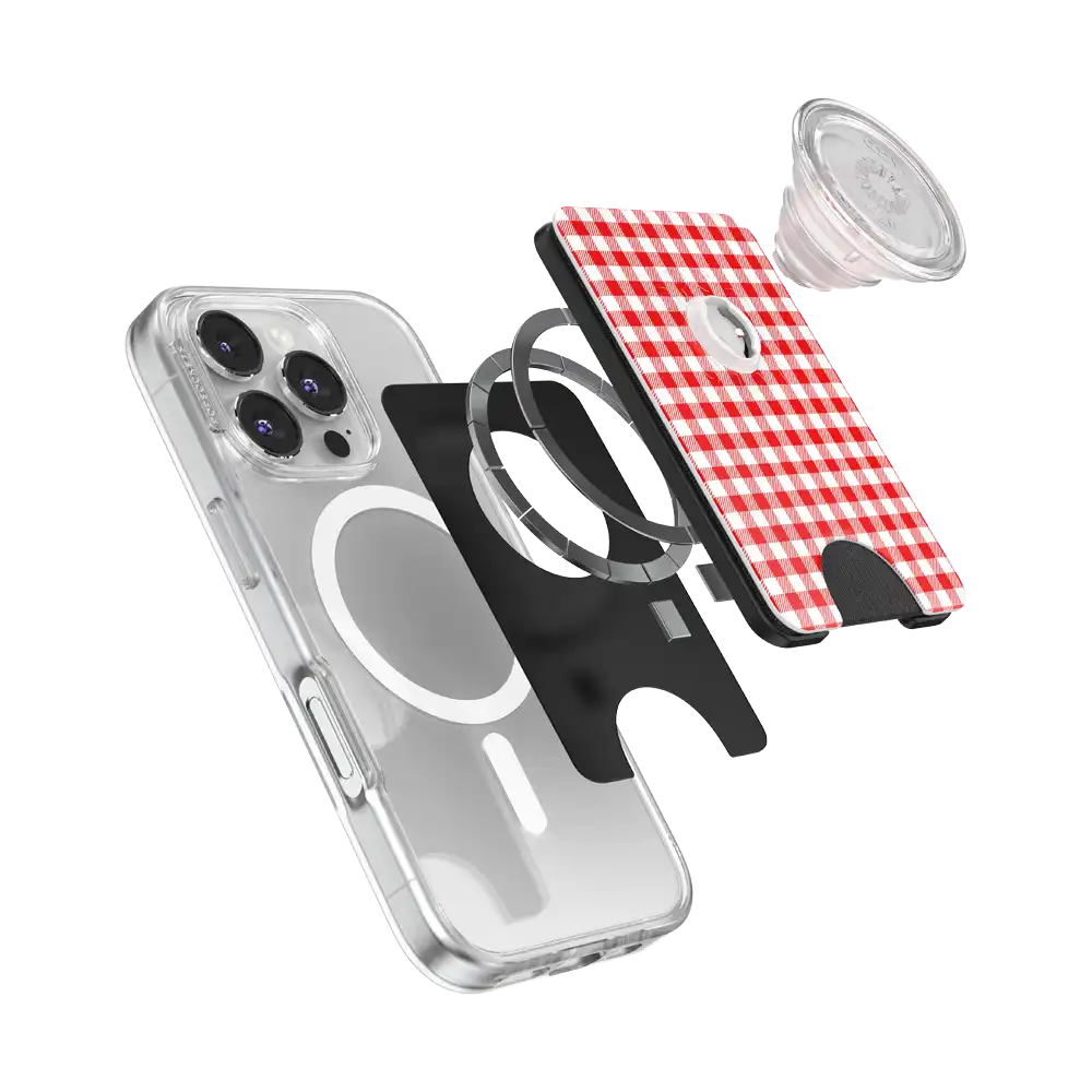 Red Gingham — MagSafe PopWallet+
