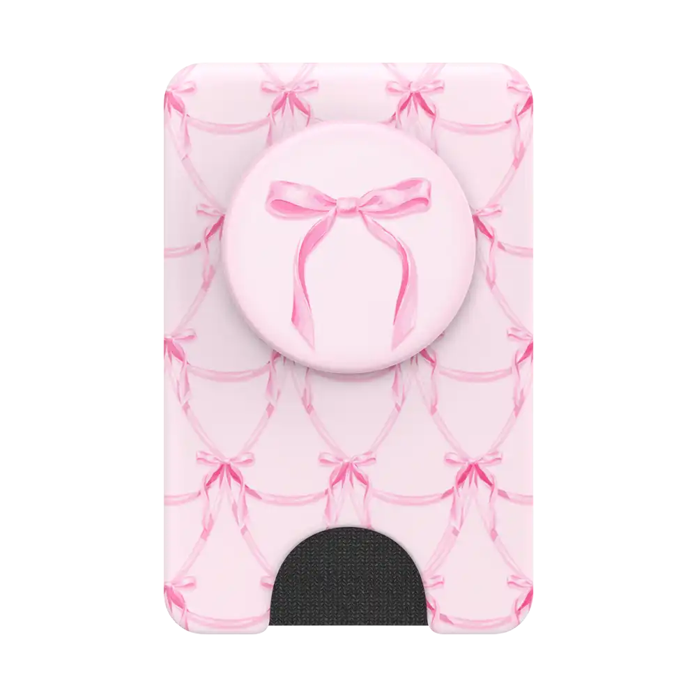 Satin Bow Blush — MagSafe PopWallet+