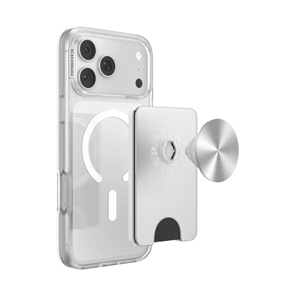 Silver Radial — MagSafe Kick-Out PopWallet+ & Stand