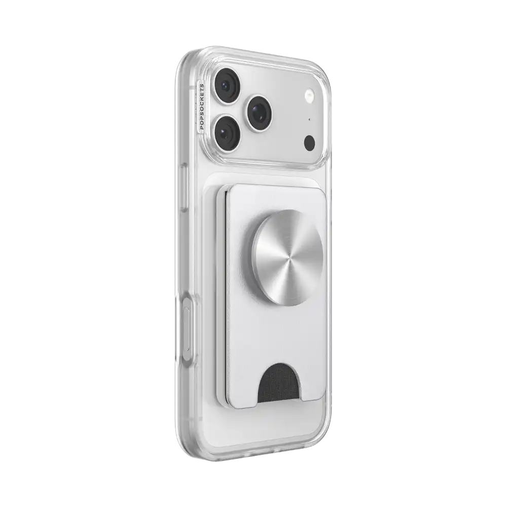 Silver Radial — MagSafe Kick-Out PopWallet+ & Stand