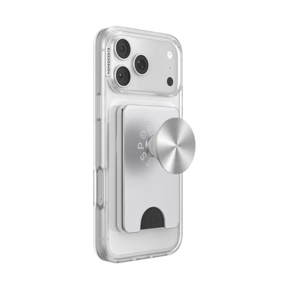 Silver Radial — MagSafe Kick-Out PopWallet+ & Stand
