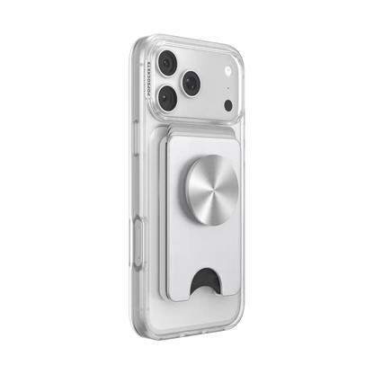 Silver Radial — MagSafe Kick-Out PopWallet+ & Stand