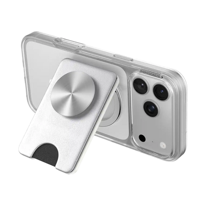 Silver Radial — MagSafe Kick-Out PopWallet+ & Stand
