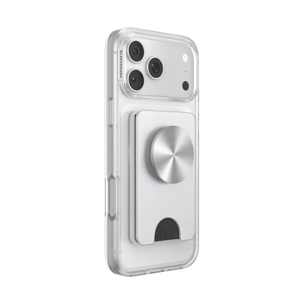 Silver Radial — MagSafe Kick-Out PopWallet+ & Stand