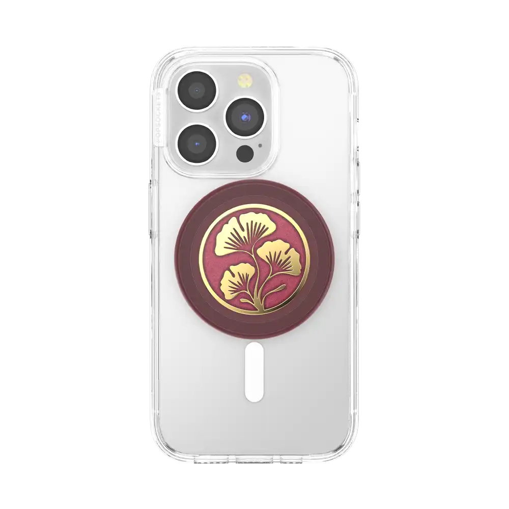 Enamel Ginkgo Oxblood — MagSafe PopGrip