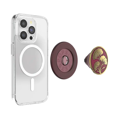 Enamel Ginkgo Oxblood — MagSafe PopGrip