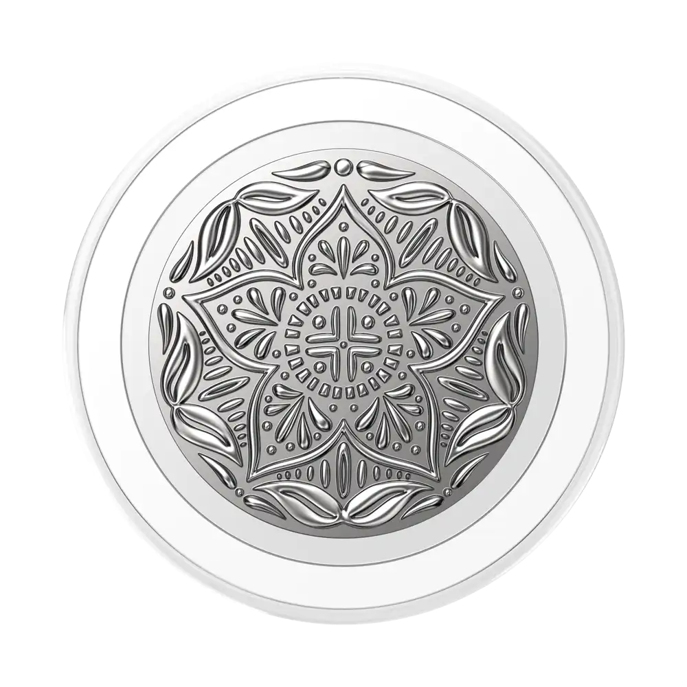 Enamel Silver Mandala — MagSafe PopGrip
