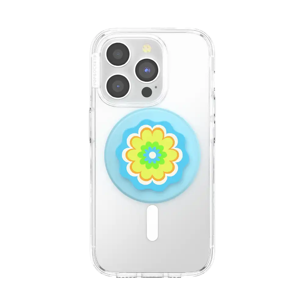 Molded Flower Kaleidoscope Blue — MagSafe PopGrip