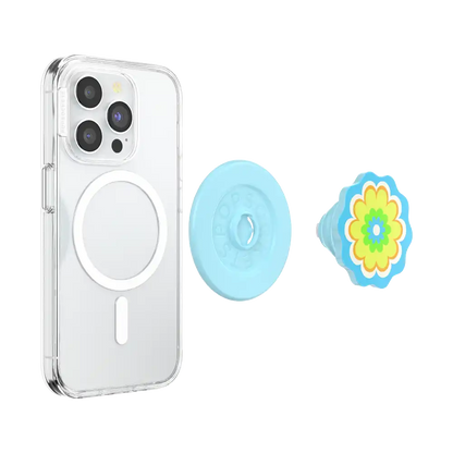 Molded Flower Kaleidoscope Blue — MagSafe PopGrip
