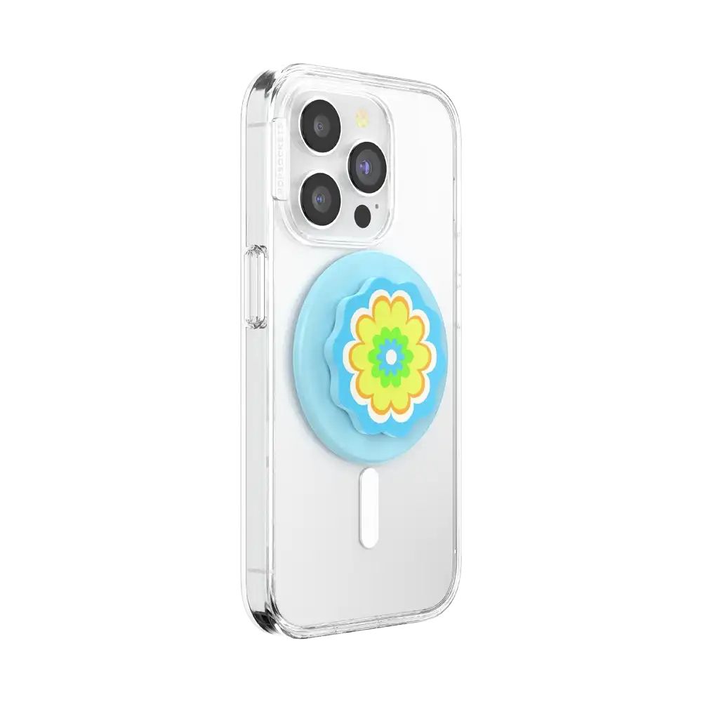 Molded Flower Kaleidoscope Blue — MagSafe PopGrip