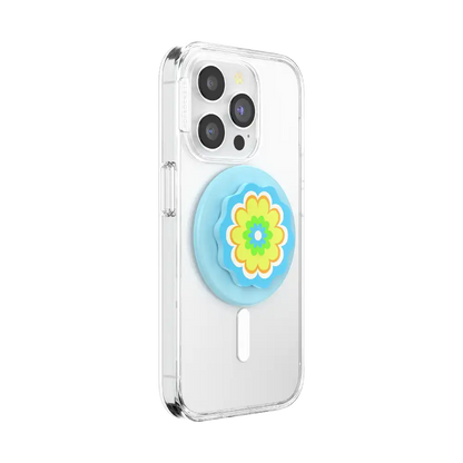Molded Flower Kaleidoscope Blue — MagSafe PopGrip