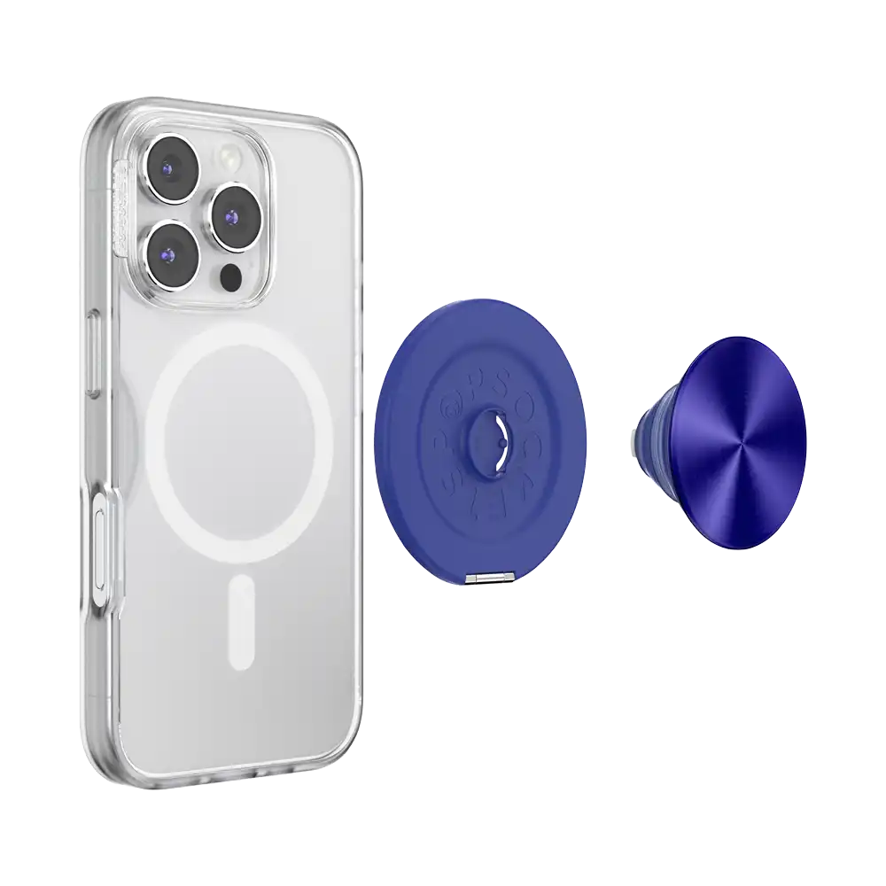 Aluminum Radial French Navy — MagSafe Kick-Out Grip & Stand