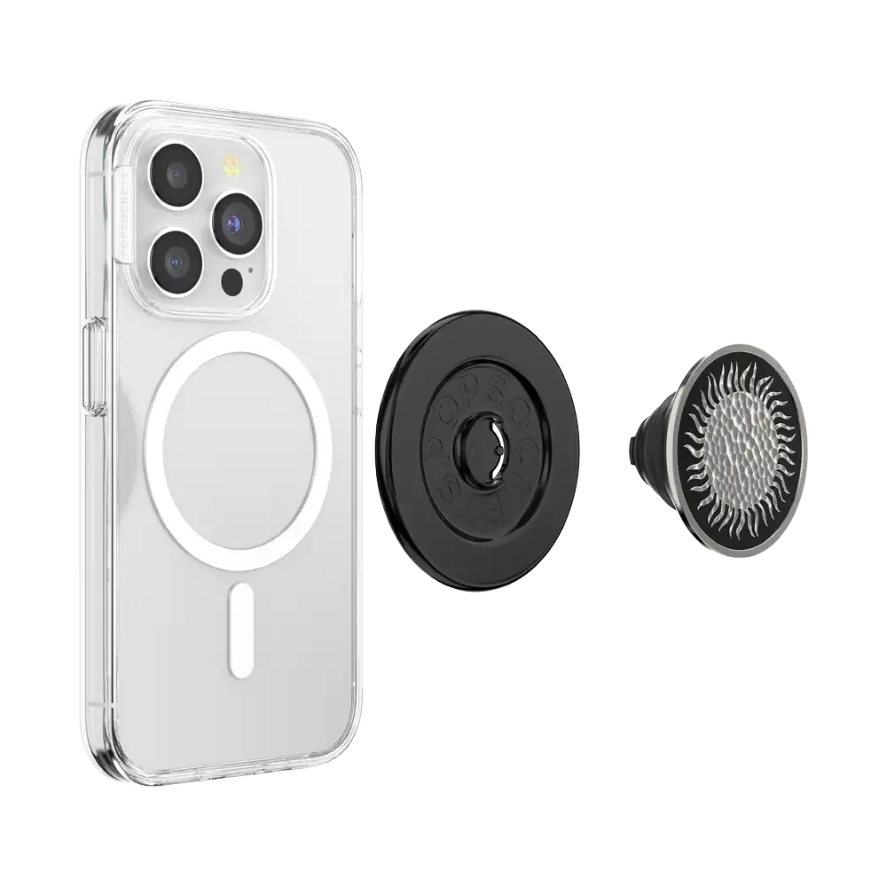 Enamel Hammered Sun Black — MagSafe PopGrip