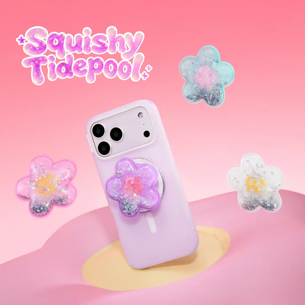 Tidepool Squishy Daisy Pink — MagSafe PopGrip
