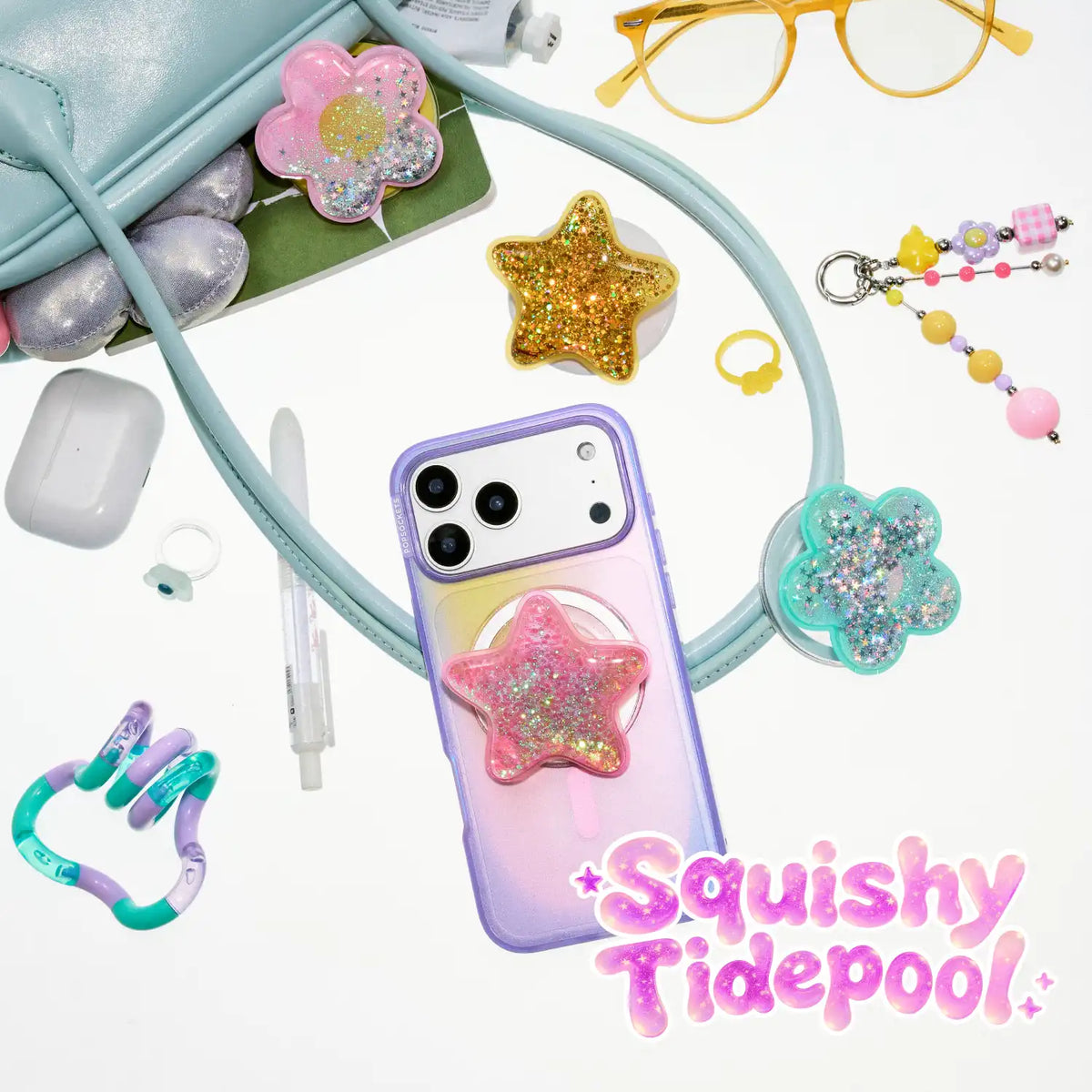 Tidepool Squishy Daisy Pink — MagSafe PopGrip