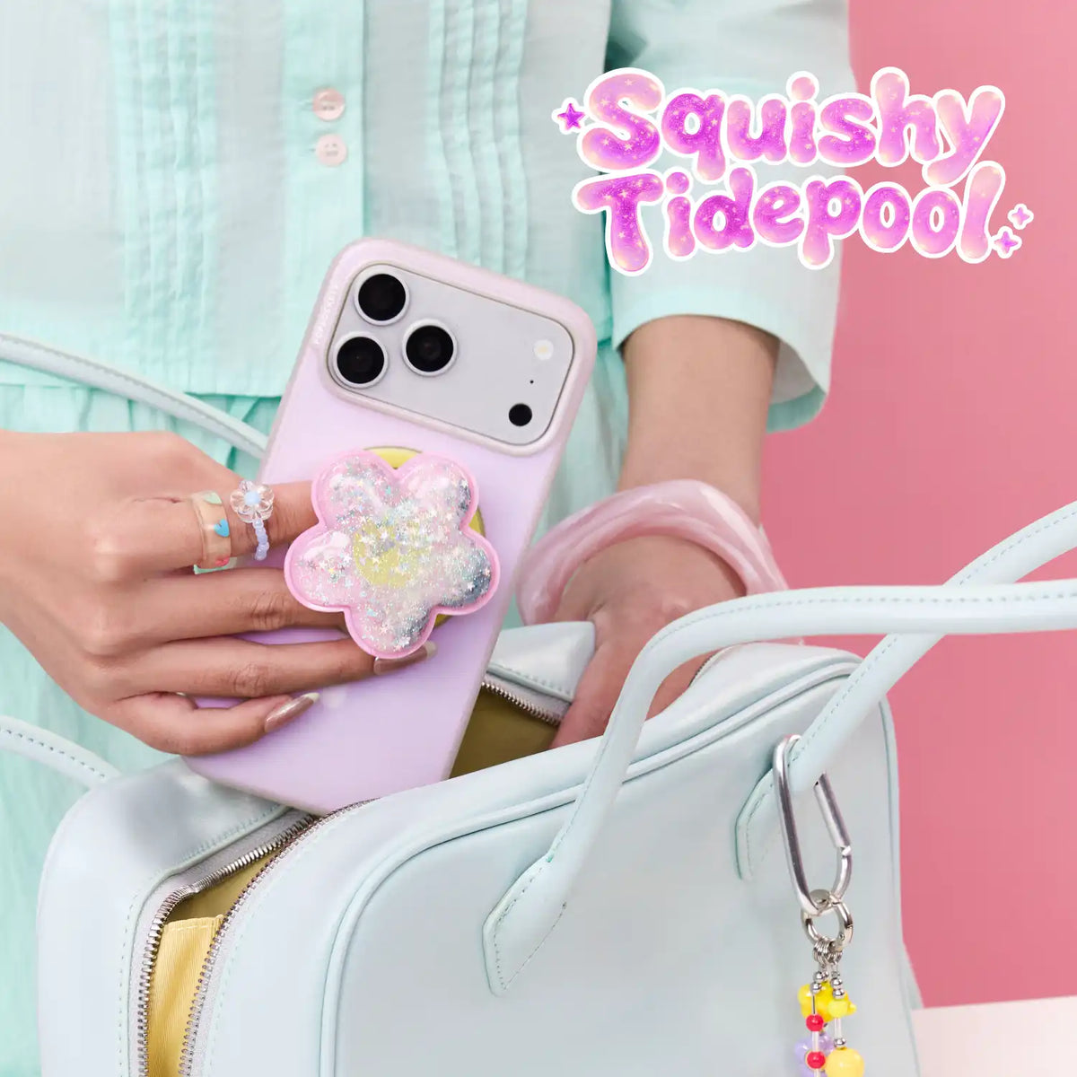Tidepool Squishy Daisy Pink — MagSafe PopGrip