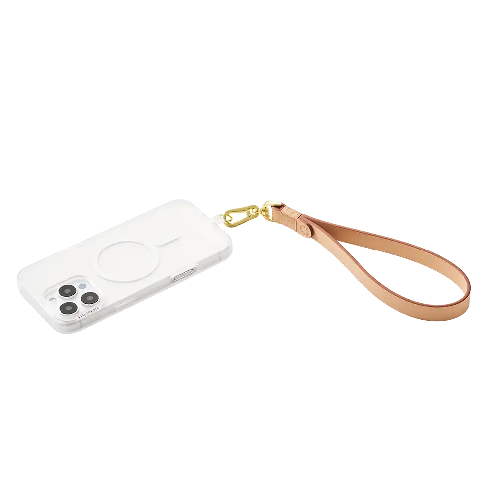 Vegan Leather Tan — Phone Wristlet