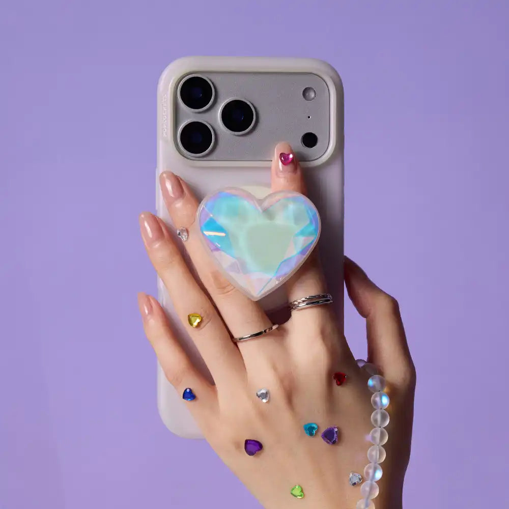 Iridescent Crystal Heart — MagSafe PopGrip