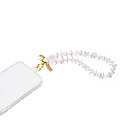 Coral Pearl Clam Charm — Phone Wristlet